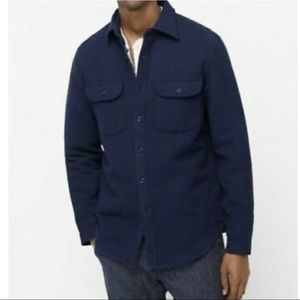 J.Crew Heavyweight Chamois Shirt Navy Combed Cotton Small S